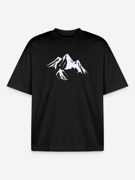 Summit Adventure Skier Silhouette - Boxy Heavyweight Unisex Organic T-Shirt by Stanley/Stella - black