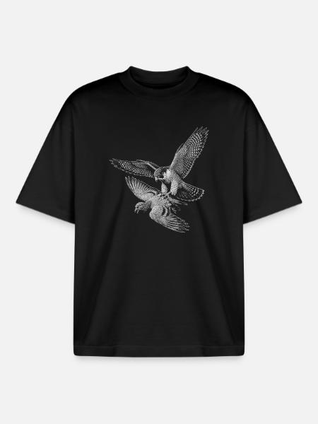 peregrine falcon - Boxy Heavyweight Unisex Organic T-Shirt by Stanley/Stella - black