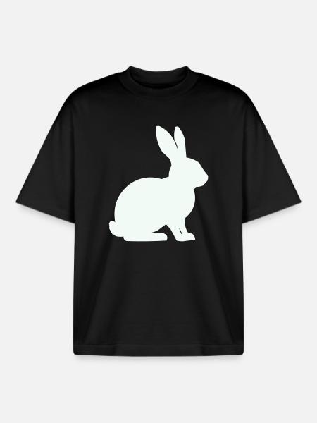 Bunny Silhouette Minimal - T-shirt unisexe boxy épais biologique Stanley/Stella - noir
