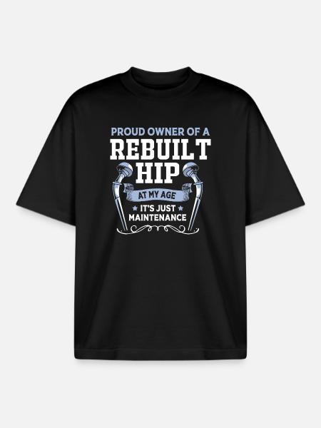 Hips Hips Hip Joint - Boxy Heavyweight Unisex Organic T-Shirt by Stanley/Stella - black