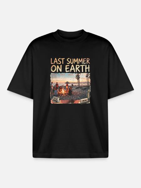 Last Summer On Earth - Boxy Heavyweight Unisex Organic T-Shirt by Stanley/Stella - black