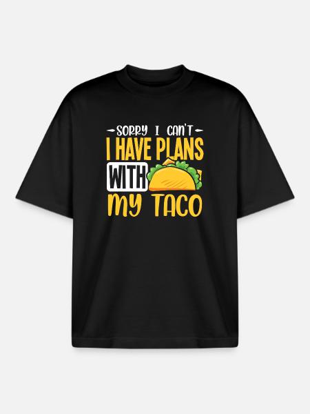 Taco About a Party Tacos - Boxy Heavyweight Unisex Organic T-Shirt by Stanley/Stella - black
