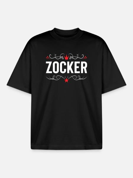 Zocker Gamer - T-shirt unisexe boxy épais biologique Stanley/Stella - noir