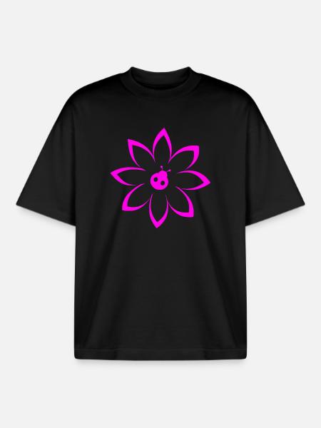 Fleur - T-shirt unisexe boxy épais biologique Stanley/Stella - noir
