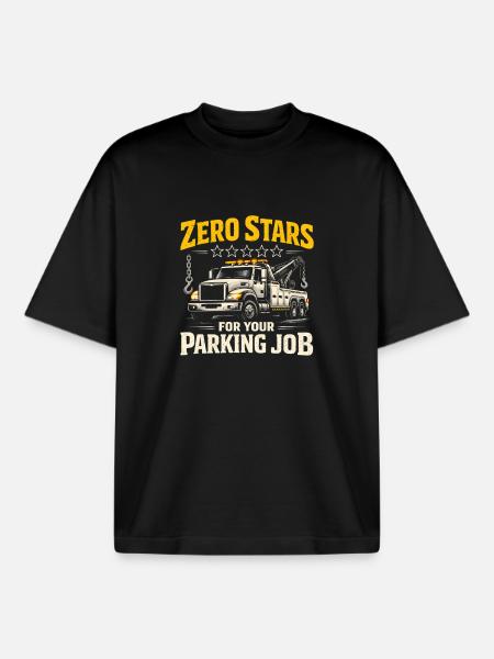 Null Sterne fürs Parken | Abschleppdienst - Boxy Heavyweight Unisex Organic T-Shirt von Stanley/Stella - Schwarz