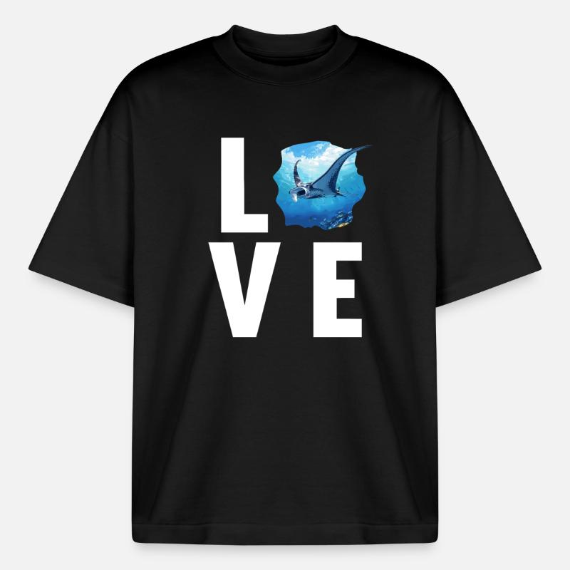 Rochen Mantarochen - Boxy Heavyweight Unisex Organic T-Shirt von Stanley/Stella - Schwarz