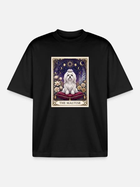 Der Malteser im Sternenhimmel - Boxy Heavyweight Unisex Organic T-Shirt von Stanley/Stella - Schwarz