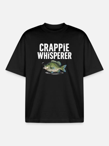Crappie Flüsterer Fischmotiv - Boxy Heavyweight Unisex Organic T-Shirt von Stanley/Stella - Schwarz