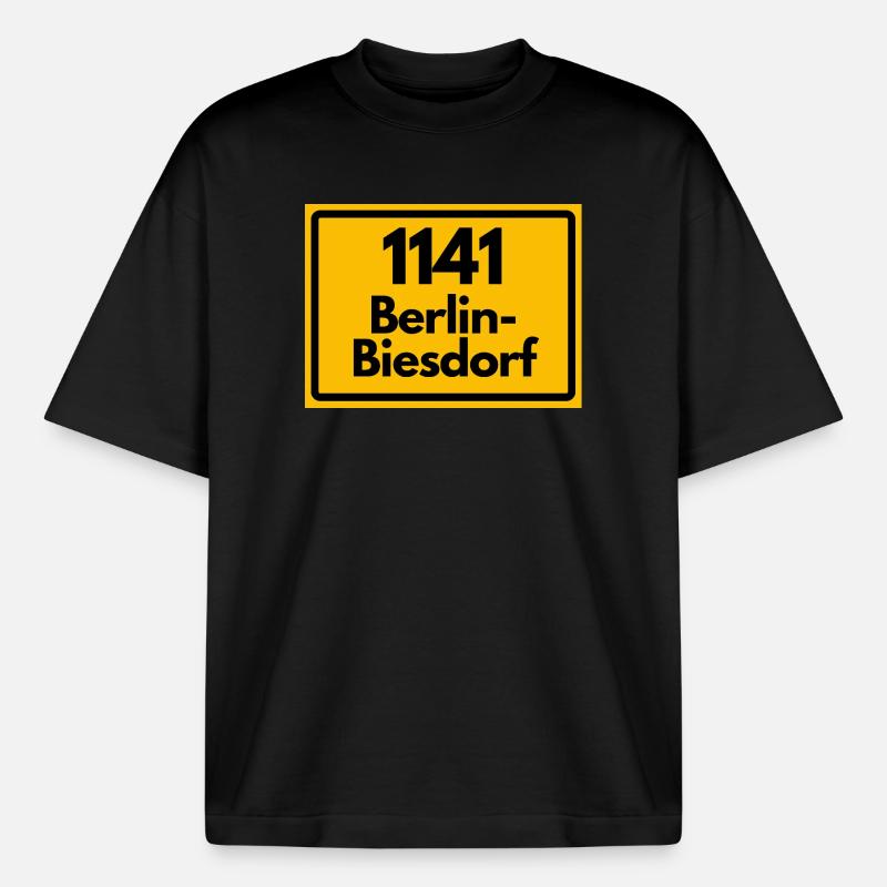 1141 BERLIN-BIESDORF DDR RETRO OSTALGIE - Boxy Heavyweight Unisex Organic T-Shirt von Stanley/Stella - Schwarz
