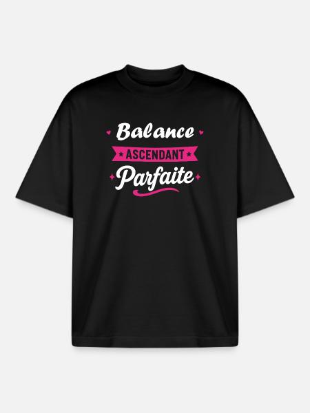Balance Ascendant Parfaite - T-shirt unisexe boxy épais biologique Stanley/Stella - noir
