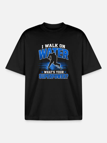 Wasserlaufen Eishockey Superkraft - Boxy Heavyweight Unisex Organic T-Shirt by Stanley/Stella - black