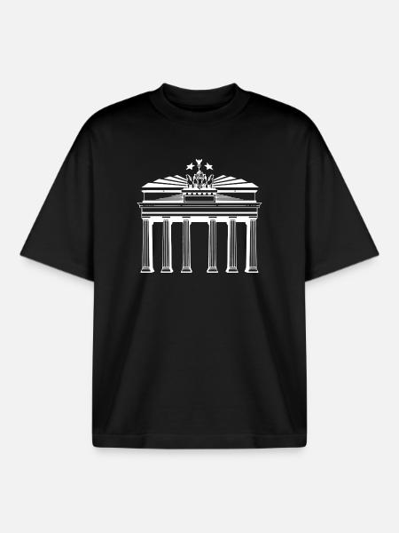 Brandenburg Gate Berlin Attraction - Boxy Heavyweight Unisex Organic T-Shirt by Stanley/Stella - black