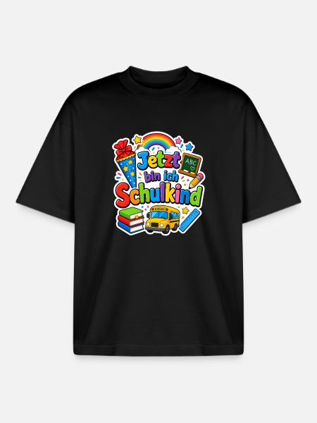 Schulkind 2026 Einschulung 2026 Schulanfang - Boxy Heavyweight Unisex Organic T-Shirt von Stanley/Stella - Schwarz
