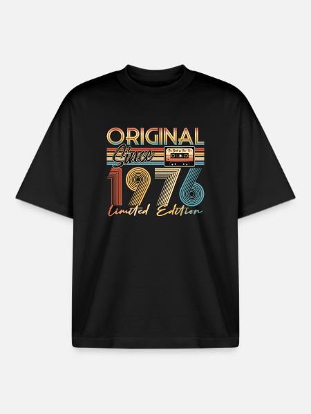 50th birthday, 50 years - Boxy Heavyweight Unisex Organic T-Shirt by Stanley/Stella - black