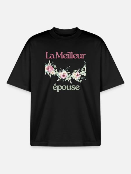 La Meilleur épouse - T-shirt unisexe boxy épais biologique Stanley/Stella - noir