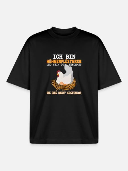 Hühnerflüsterer Huhn Hühnerhalter Hühner - Boxy Heavyweight Unisex Organic T-Shirt von Stanley/Stella - Schwarz