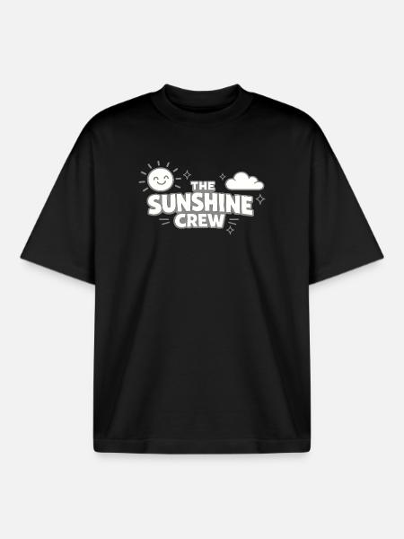 The Sunshine Crew Sonnenlogo - Boxy Heavyweight Unisex Organic T-Shirt von Stanley/Stella - Schwarz