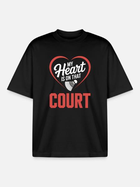 Badminton Sayings Funny Badminton Gift - Boxy Heavyweight Unisex Organic T-Shirt by Stanley/Stella - black