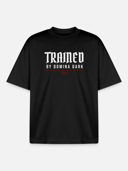 Trained By Domina Dark – Submission Identity - Boxy Heavyweight Unisex Organic T-Shirt by Stanley/Stella - black