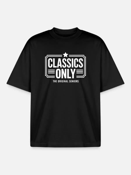 Nur Klassiker: Originales Seniors-Abzeichen - Boxy Heavyweight Unisex Organic T-Shirt von Stanley/Stella - Schwarz
