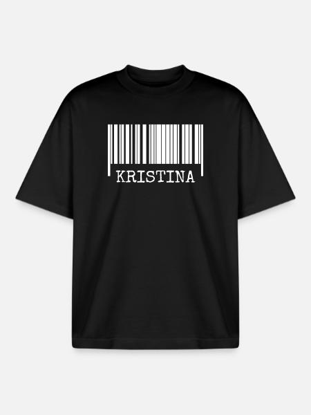 Strichcode Kristina - Boxy Heavyweight Unisex Organic T-Shirt von Stanley/Stella - Schwarz