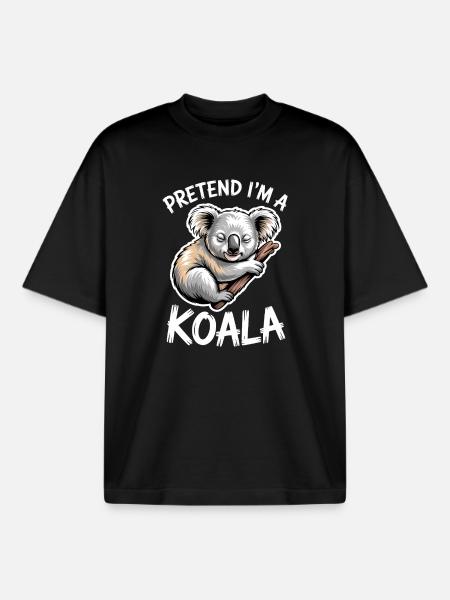 Koala Sayings Koalas Funny Koala Gift - Boxy Heavyweight Unisex Organic T-Shirt by Stanley/Stella - black