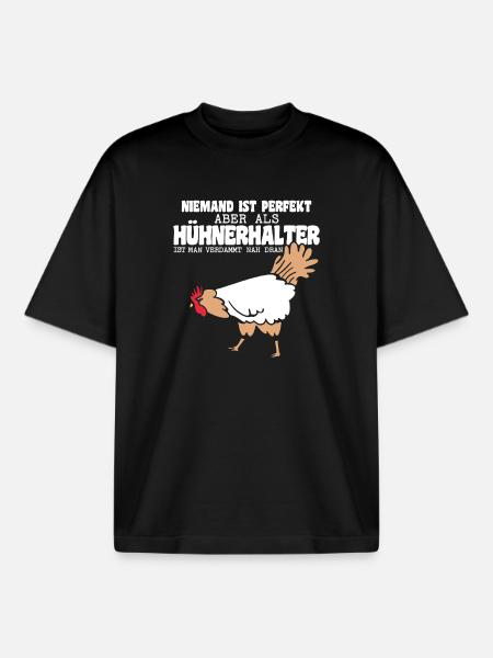 Hühnerflüsterer Huhn Hühnerhalter Hühner - Boxy Heavyweight Unisex Organic T-Shirt von Stanley/Stella - Schwarz