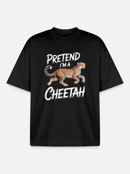 Cheetah Sayings Cheetah Funny Cheetah Gift - Boxy Heavyweight Unisex Organic T-Shirt by Stanley/Stella - black