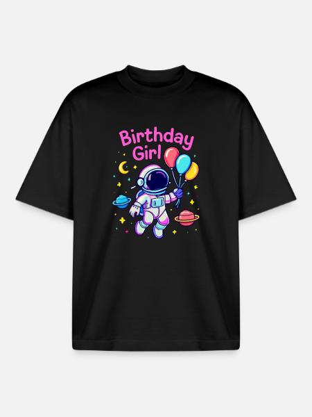 Birthday Girl - Boxy Heavyweight Unisex Organic T-Shirt by Stanley/Stella - black