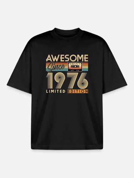 50th birthday, 50 years - Boxy Heavyweight Unisex Organic T-Shirt by Stanley/Stella - black