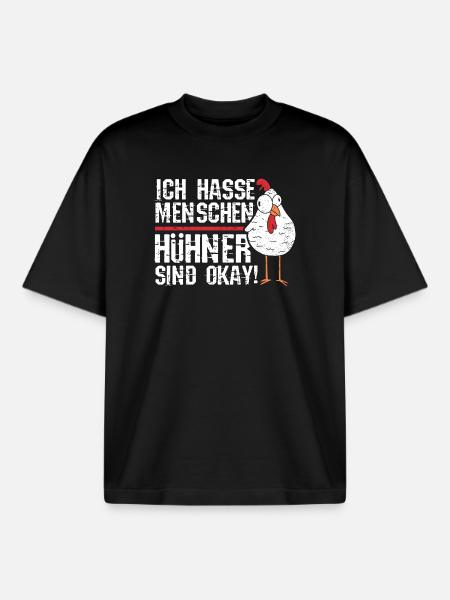 Hühnerflüsterer Huhn Hühnerhalter Hühner - Boxy Heavyweight Unisex Organic T-Shirt von Stanley/Stella - Schwarz