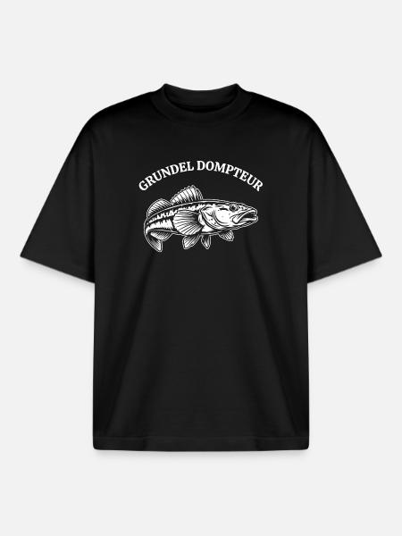 Grundel Dompteur Fischmotiv - Boxy Heavyweight Unisex Organic T-Shirt von Stanley/Stella - Schwarz