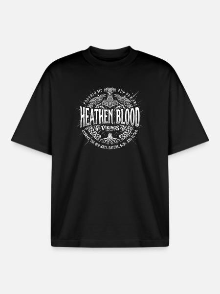 Heathen Blood v2 - Boxy Heavyweight Unisex Organic T-Shirt by Stanley/Stella - black