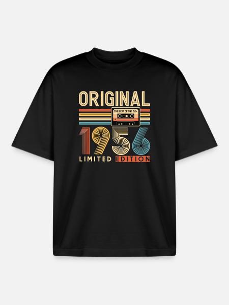 70e anniversaire, 70 ans - T-shirt unisexe boxy épais biologique Stanley/Stella - noir