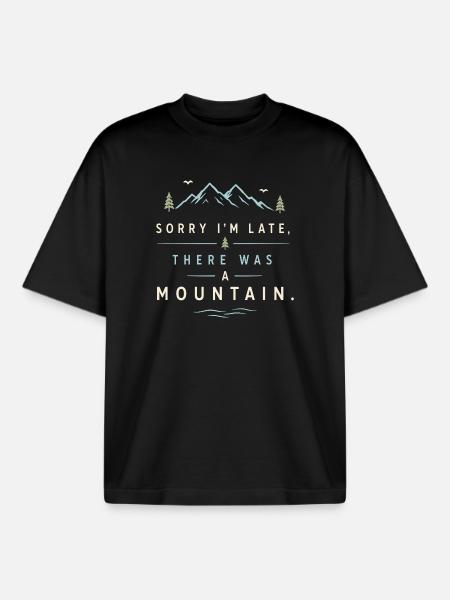 Hiking - Outdoor Adventure - Boxy Heavyweight Unisex Organic T-Shirt by Stanley/Stella - black