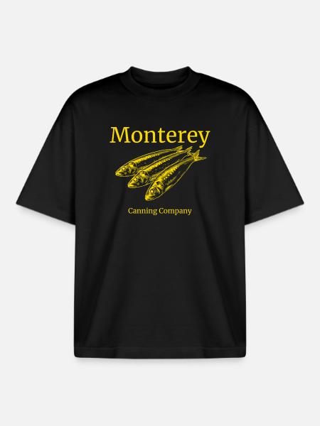 Monterey Canning Co Sardines Retro - Boxy Heavyweight Unisex Organic T-Shirt by Stanley/Stella - black