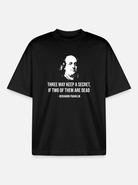 Citation secrète de Benjamin Franklin - T-shirt unisexe boxy épais biologique Stanley/Stella - noir