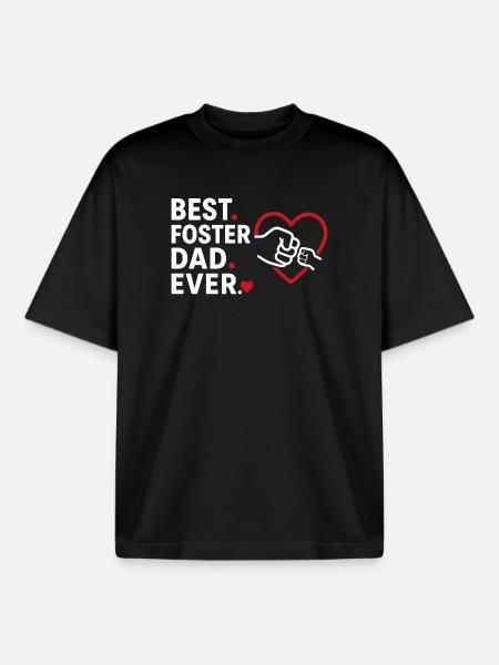 Bester Pflegevater aller Zeiten - Boxy Heavyweight Unisex Organic T-Shirt von Stanley/Stella - Schwarz