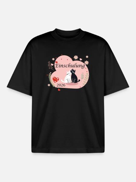  Einschulung 2026 - Boxy Heavyweight Unisex Organic T-Shirt von Stanley/Stella - Schwarz