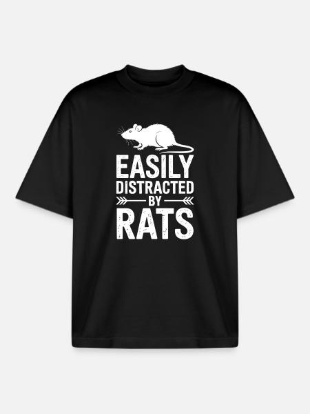 Rat Sayings Rat Funny Rat Gift - Boxy Heavyweight Unisex Organic T-Shirt by Stanley/Stella - black
