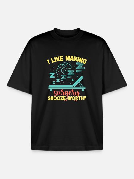 Anesthesiologist Snooze-Worthy Anesthesia - Boxy Heavyweight Unisex Organic T-Shirt von Stanley/Stella - Schwarz