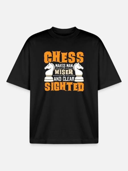 Échiquier des joueurs d’échecs - T-shirt unisexe boxy épais biologique Stanley/Stella - noir