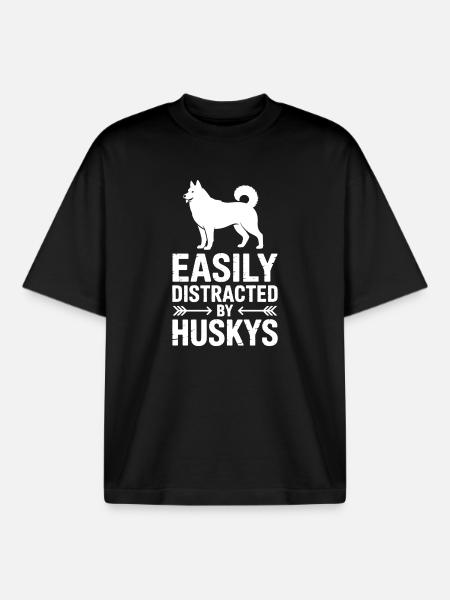 Husky Sayings Huskies Funny Husky Gift - Boxy Heavyweight Unisex Organic T-Shirt by Stanley/Stella - black