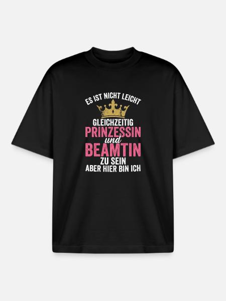 Prinzessin und Beamtin zugleich - Boxy Heavyweight Unisex Organic T-Shirt von Stanley/Stella - Schwarz