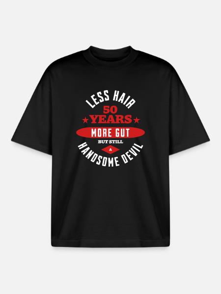 50e anniversaire Devil - T-shirt unisexe boxy épais biologique Stanley/Stella - noir