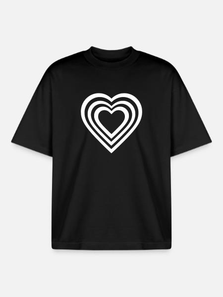 Cœur - T-shirt unisexe boxy épais biologique Stanley/Stella - noir