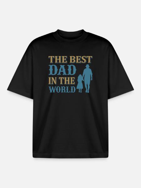 Best dad in the world - Boxy Heavyweight Unisex Organic T-Shirt by Stanley/Stella - black