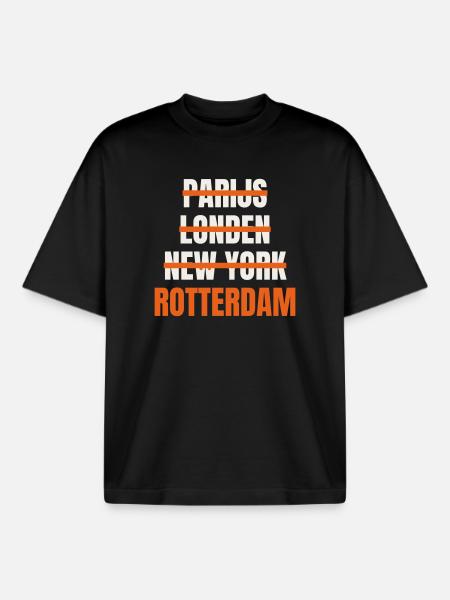 Rotterdam Metropolis Paris London New York Fan - Boxy Heavyweight Unisex Organic T-Shirt von Stanley/Stella - Schwarz