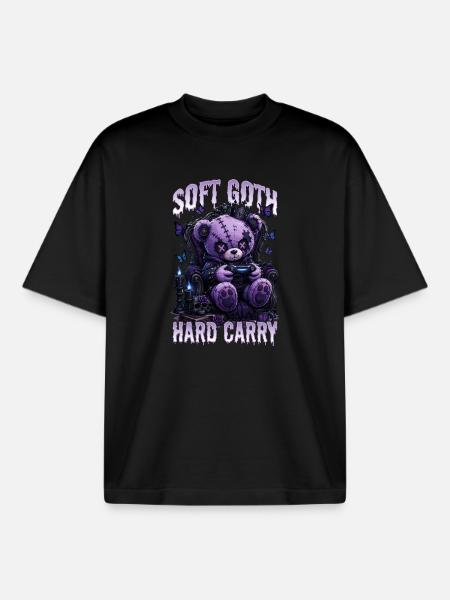 Pastel Goth Soft Goth Gaming Gamer - Boxy Heavyweight Unisex Organic T-Shirt by Stanley/Stella - black