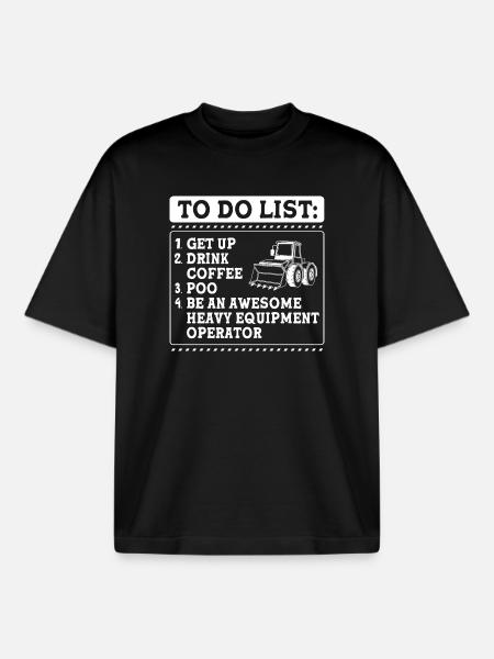 Baustelle Baggerfahrer Baggern - Boxy Heavyweight Unisex Organic T-Shirt von Stanley/Stella - Schwarz